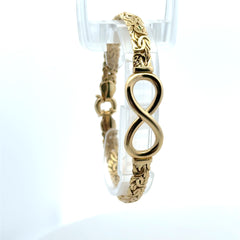 Bracelet Byzantine with Eight Shaped Detail 6.5mm 7.5" 10K