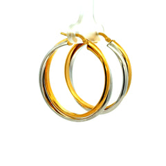 Earrings Twisted Double Hoops 36 6mm 10K