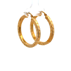 Earrings Textured Hoops 32.5 3mm 14K
