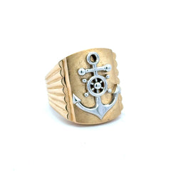 Ring Two Tone Helmsman's Anchor 11 8mm 10K