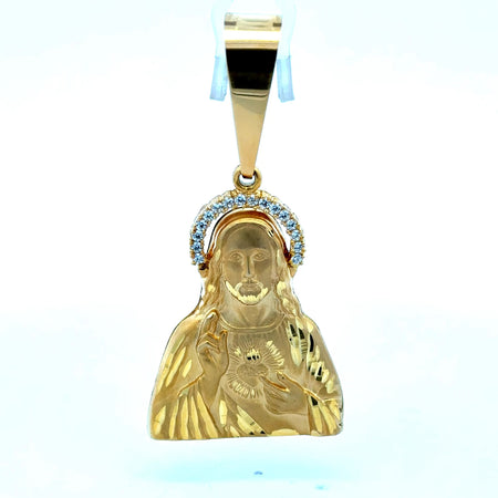 Pendant Jesus’ Blessing with CZ Halo 67.5 10K