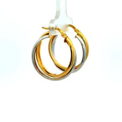 Earrings Twisted Double Hoops 26 5.5mm 10K