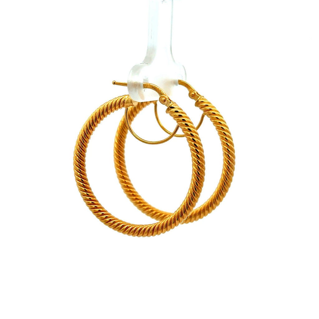 Earrings Twisted Hoops 33 2.5mm 10K