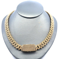 Chain Iced Cuban without Stones White Gold 11mm 22" 10K