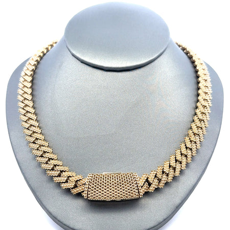 Chain Iced Cuban without Stones White Gold 11.5mm 22" 10K