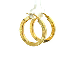 Earrings Textured Hoops 27.5 3mm 10K