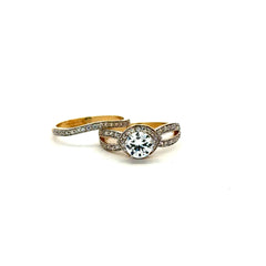 Ring CZ Bridal Set 6 3mm 14K