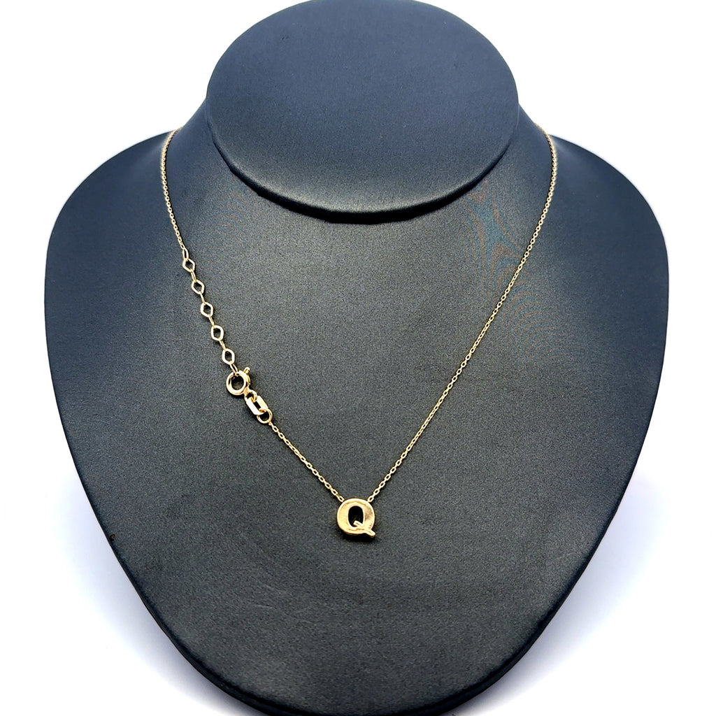 Chain Lowercase Initial 'Q' 0.5mm 18" 14K