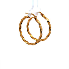 Earrings Twisted Hoops 33.5 3mm 14K