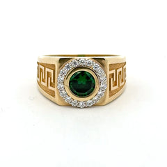 Ring DBL Channel-Set CZ & Royal Blue Round Stone 11 4.5mm 10K