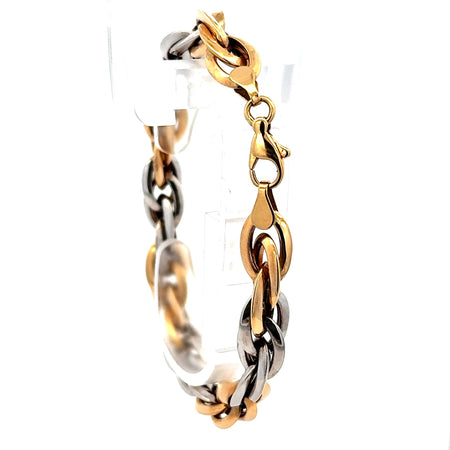 Bracelet Two-Tone Big Rope 9.5mm 7.5" 14K