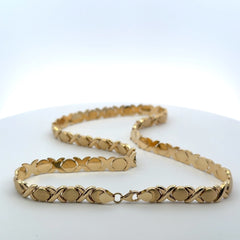 Necklaces Textured X&O with Lobster Lock 8mm 17.5" 10K