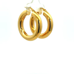Earrings Plain Hoops 33 6mm 10K