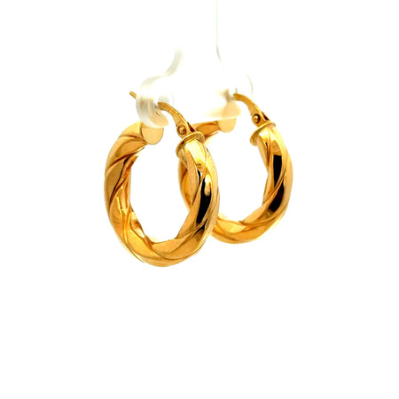 Earrings Twisted Hoops 24.5 4.5mm 10K