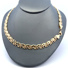 Necklaces Elephant Link with Lobster Lock 8.5mm 17.5" 14K