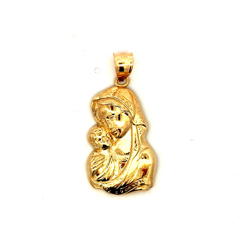 Pendant Sculpted Madonna and Child 38.5 10K