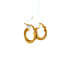 Earrings Twisted Double Hoops 16.5 3.5mm 10K