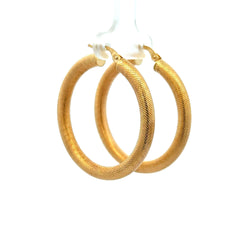 Earrings Textured Hoops 39 4mm 10K