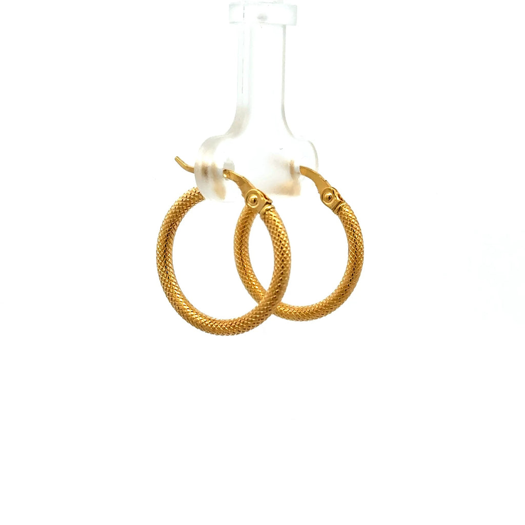 Earrings Textured Hoops 20 2mm 10K