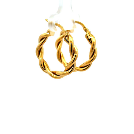 Earrings Twisted Hoops 25 4mm 10K
