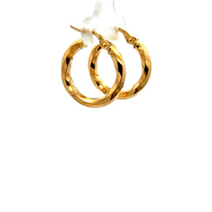 Earrings Twisted Hoops 21.5 3mm 10K