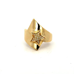 Ring Women's Bold Oversized w CZ 7 2mm 10K