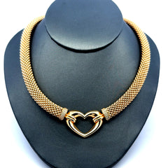 Necklaces Jessica with Heart Shaped Detail & CZ 9mm 18" 10K
