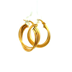 Earrings Twisted Textured Hoops 28 6mm 10K