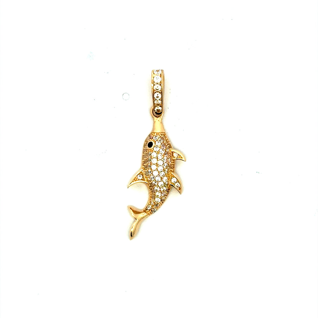 Pendant Pave Dolphin 34.5 14K