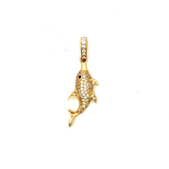 Pendant Pave Dolphin 34.5 14K