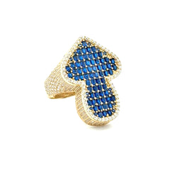 Ring CZ-Iced Big Blue Flex Arrow 8.5 4.5mm 10K
