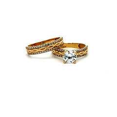 Ring CZ Bridal Set 6 6mm 10K