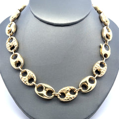 Chain Textured/Plain Mariner Puff 13mm 18" 10K