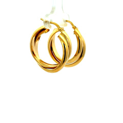Earrings Twisted Double Hoops 27 7mm 10K
