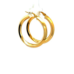 Earrings Plain Hoops 33 4mm 10K