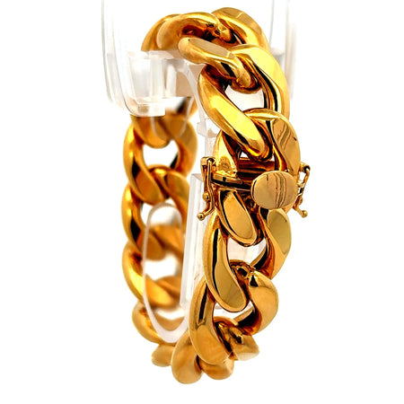 Bracelet Hollow Cuban 16.5mm 7" 14K