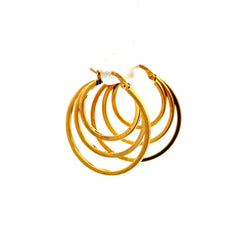 Earrings Twisted Double Hoops 29.5 4.5mm 10K