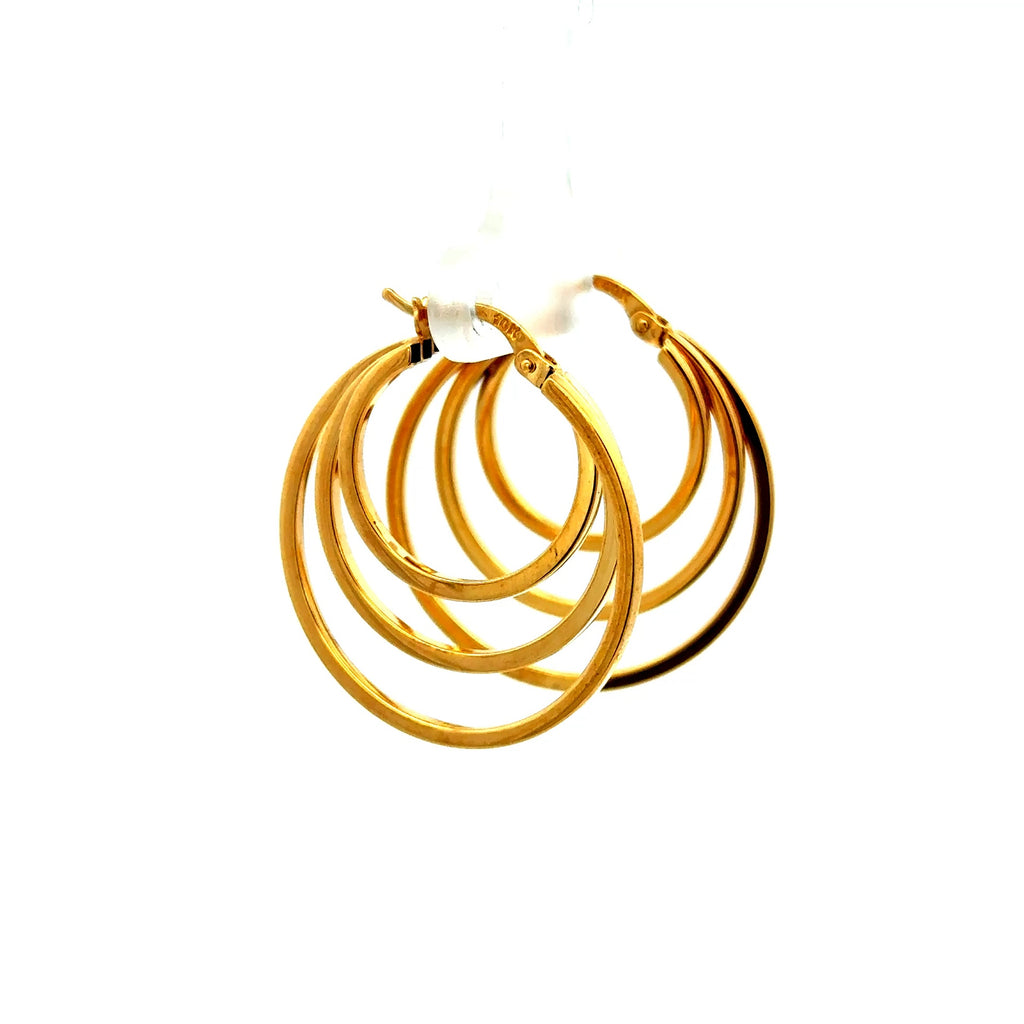 Earrings Twisted Double Hoops 29.5 4.5mm 10K