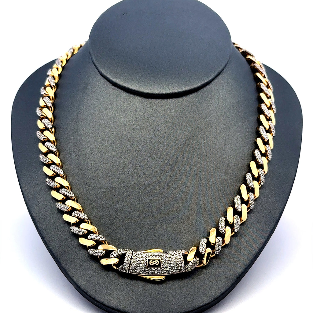 Chain Monaco CZ Half Iced 9mm 20" 14K