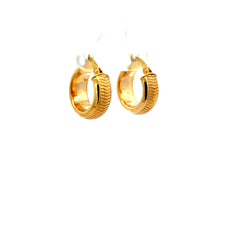Earrings Textured Hoops 17.5 6mm 10K