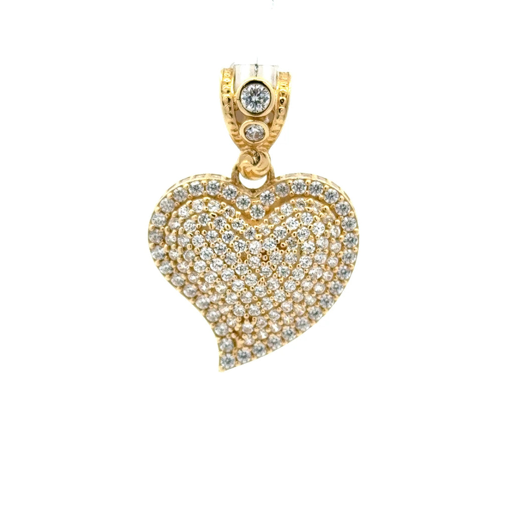 Pendant CZ-Iced Big Heart Motif 31 10K