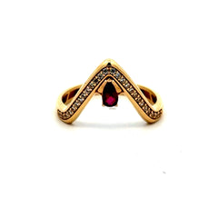 Ring Women’s Contour with CZ 8 2.5mm 14K