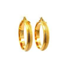 Earrings Textured Hoops 33.5 6mm 10K