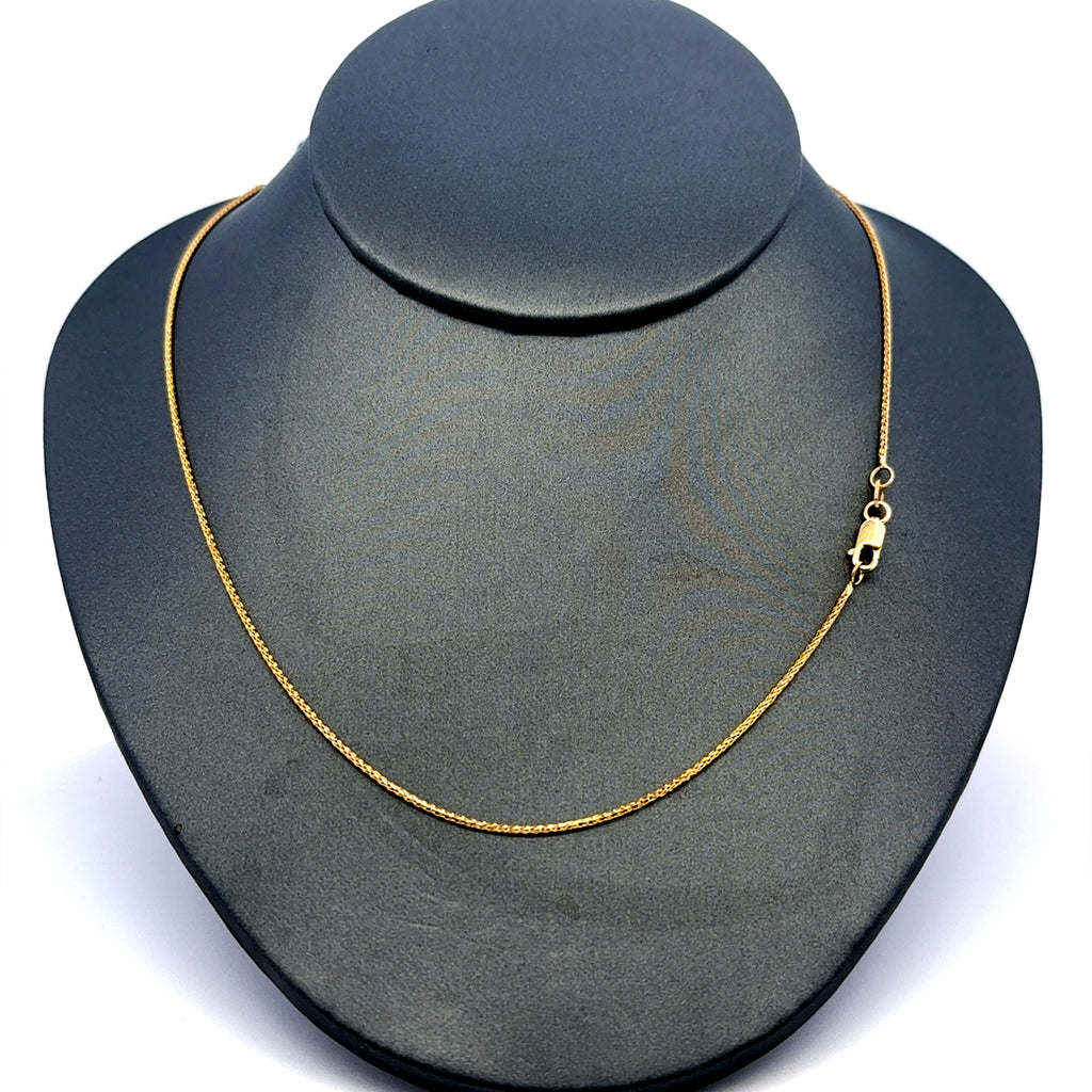 Chain Wheat Spiga Link 1mm 16" 14K