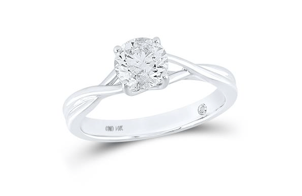 GND Bridal Ring Set 14k White Gold Round Diamond Solitaire Bridal Ring 1 Cttw (Certified)