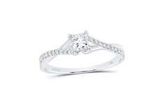 GND Bridal Ring Set 14kt  Gold Princess Diamond Cluster Bridal Wedding Ring Band Set 1 Cttw