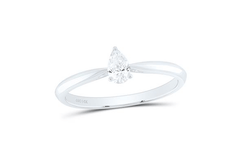 GND Bridal Ring Set 14kt  Gold Womens 1/4CTW-NAT DIA I1 IJ PEAR SOLITAIRE RING