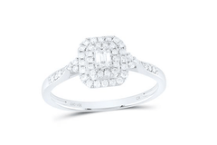 GND Bridal Ring Set 14kt women  Diamond 1/3CTW-NAT DIA CN EMERALD DOUBLE HALO ENGAGEMENT RING