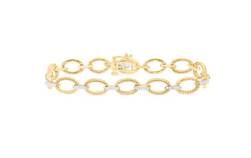 10kt Yellow Gold Womens Round Diamond 1/4CTW-NAT DIA P2 GIFT LADIES BRACELET (7 INCH)