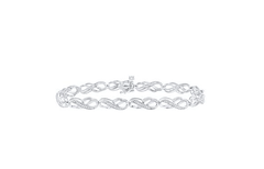 GND Diamond Tennis Bracelet 10kt Yellow Gold Womens Round Diamond Infinity Bracelet 1/4 Cttw
